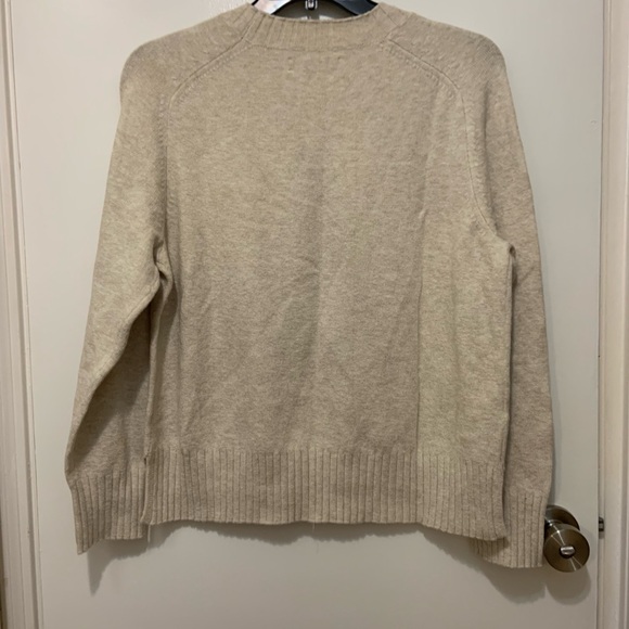 LOFT Paris Sweater Cream Black Eiffel Tower Knit Pullover Top Size Large - Picture 3 of 10
